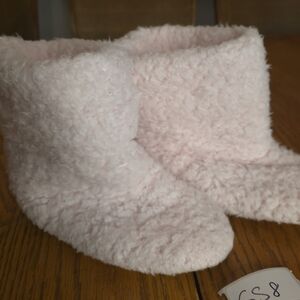 Plush Pink Kids Boot Slippers for Cozy Indoor Wear